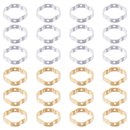 60Pcs 2 Colors Brass Bead Frame KK-SC0004-66-1