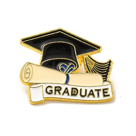 Graduation Cap with Word Graduate Enamel Pin JEWB-I022-03A-1