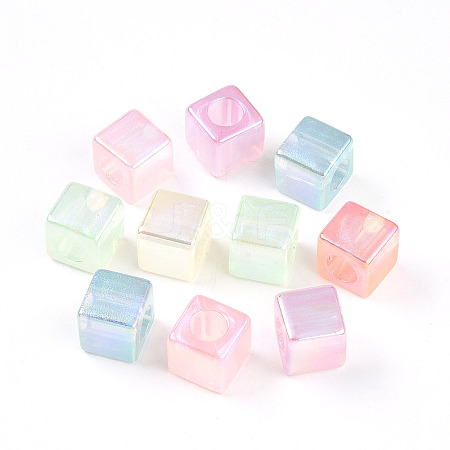 Transparent UV Plating Acrylic Beads OACR-I015-21-1