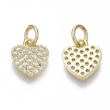 Brass Micro Pave Cubic Zirconia Charms ZIRC-R109-020G-NF-1