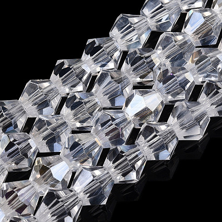 Transparent Electroplate Glass Beads Strands LS-EGLA-TACDZ0005-6mm-03B-1