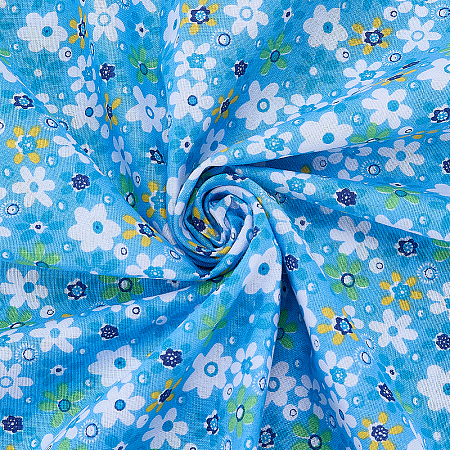 Flower Pattern Cotton Fabric DIY-WH0591-275C-1