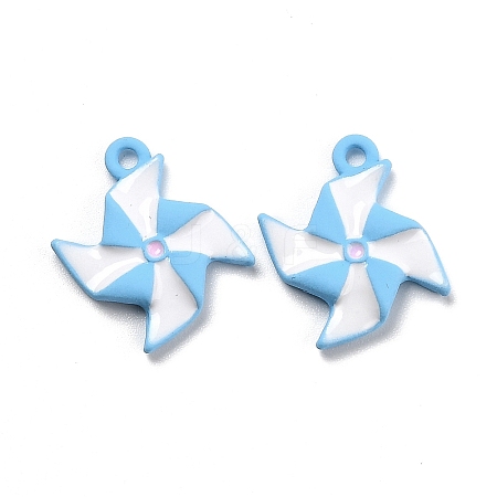 Spray Painted Alloy Enamel Pendant PALLOY-Z014-19-1