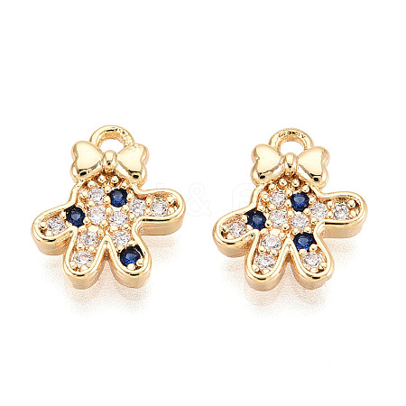 Brass Micro Pave Cubic Zirconia Charms KK-N263-147D-G-1