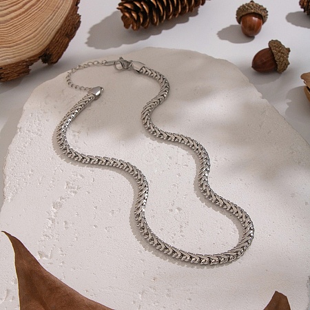 5.6MM European 304 Stainless Steel Wheat Chain Necklaces RH9745-2-1