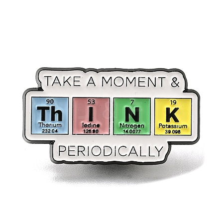 Chemistry Theme Safety Take-a-Moment-and-THINK-Periodically Enamel Pins JEWB-L016-02EB-01-1