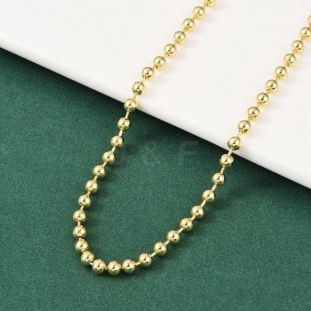 Rack Plating Brass Ball Chain Necklaces for Women NJEW-G102-01A-G-1