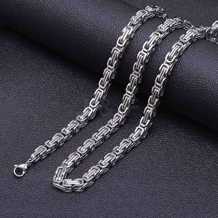 Titanium Steel Byzantine Chain Necklace for Men's FS-WG56795-72-1