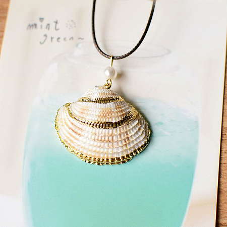 Natural Conch and Shell Pendant Necklaces YJ0466-9-1