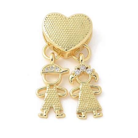 Brass Micro Pave Cubic Zirconia Pendants KK-P294-22G-1