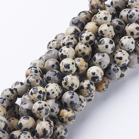 Natural Dalmatian Jasper Beads Strands X-GSR004-1