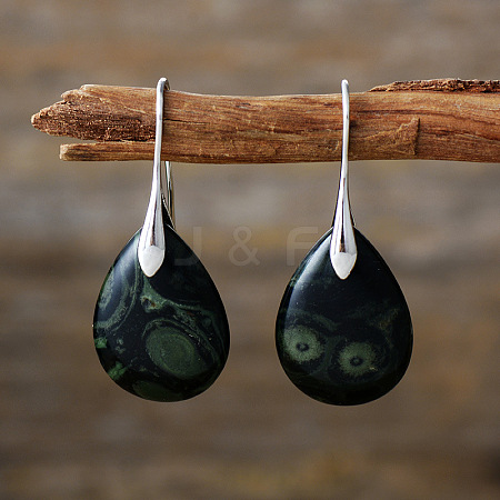 Teardrop Brass Dangle Earrings FS-WGF2982-08-1