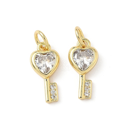 Brass Micro Pave Cubic Zirconia Pendants KK-L239-009G-1