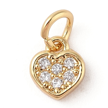 Brass Micro Pave Clear Cubic Zirconia Pendants ZIRC-P121-06G-1