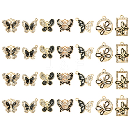 28Pcs 7 Styles Alloy Enamel Pendants FIND-FS0003-21-1