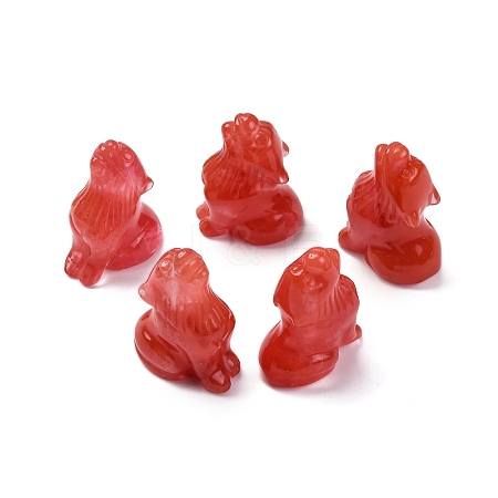 Synthetic Cherry Quartz Glass Display Decorations DJEW-P019-A20-1