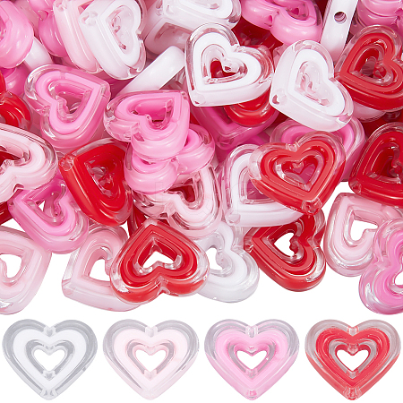 80Pcs 4 Colors Acrylic Beads SACR-SC0001-43-1