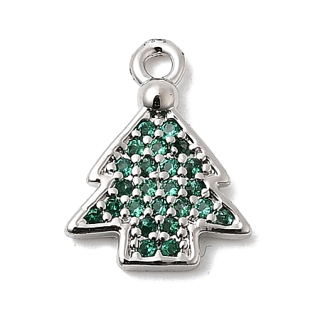 Christmas Brass Micro Pave Cubic Zirconia Charms KK-L258-04P-C01-1