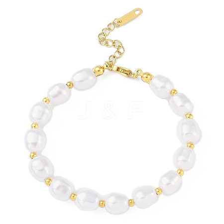 Plastic Imitation Pearl Beaded Bracelet BJEW-K254-10G-1