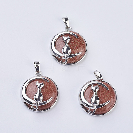 Goldstone Kitten Pendants G-K234-D18-1