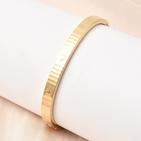 304 Stainless Steel Hinged Bangles for Women BJEW-B168-12G-1