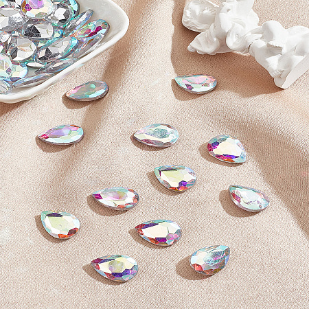 50Pcs Pointed Back Glass Rhinestone Cabochons RGLA-LP0001-06C-1