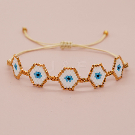 Handmade Glass Seed Bead Braided Bead Bracelets YX9052-2-1