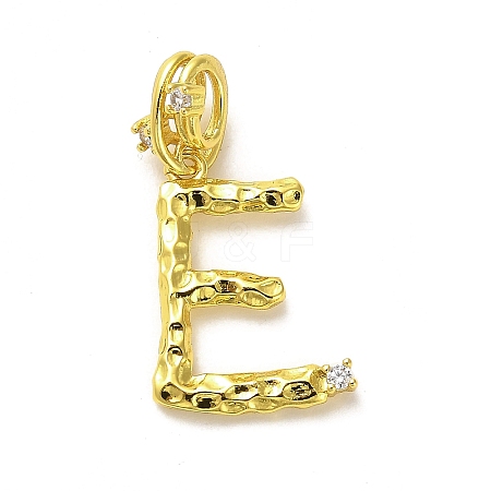 Rack Plating Brass Micro Pave Cubic Zirconia European Dangle Charms KK-L210-015G-E-1