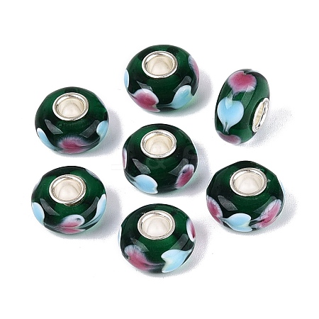 Handmade Lampwork Core European Beads LAMP-Q042-02C-1