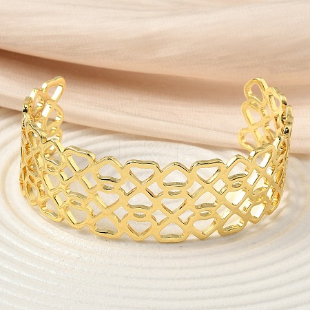 Hollow Brass Cuff Bangles for Women BJEW-F513-01G-1