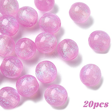 20Pcs Round Imitation Cat Eye Resin Beads RESI-YW0004-43C-1