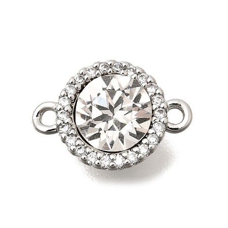 Brass Pave Clear Cubic Zirconia & Glass Links KK-N289-22P-1