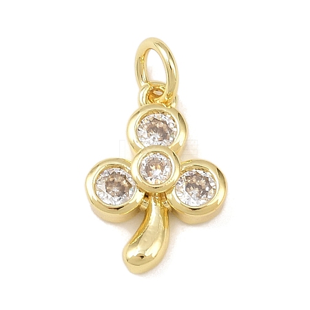 Brass Micro Pave Cubic Zirconia Charms LS-KK-H525-02B-G-1