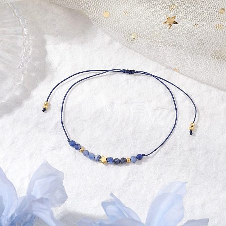 Natural Round Sodalite Beads Braided Bead Bracelets for Women BJEW-JB11655-12-1