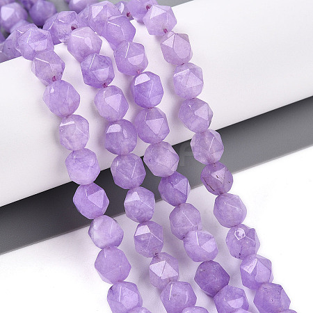 Dyed Natural White Jade Beads Strands G-T139-8mm-46L-1