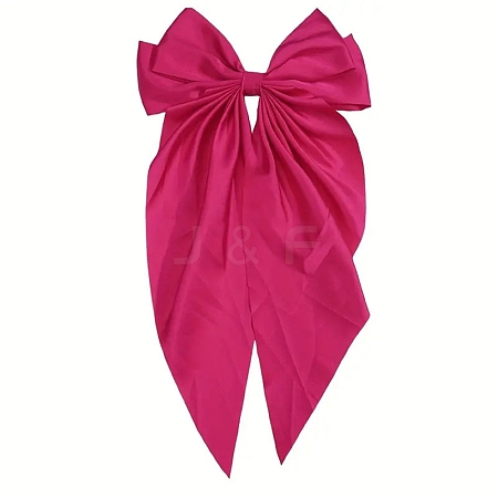 Solid Color Long Bowknot Satin Hair Barrettes PW-WGAD6A6-12-1