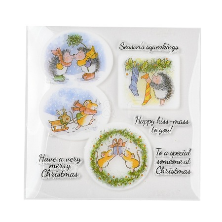 Christmas Plastic Stamps X-DIY-F053-08-1