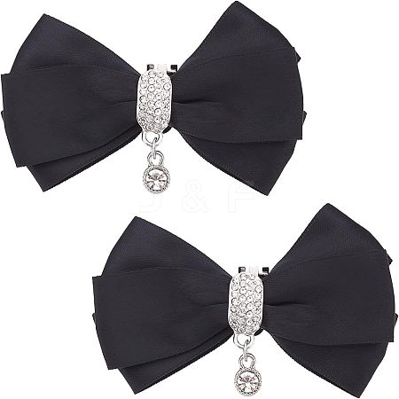 2Pcs Detachable Polyester Bowknot Shoe Decoration AJEW-FG0002-01B-1