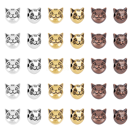 Tibetan Style Alloy Kitten Beads TIBEB-PH0004-75-RS-WH-1
