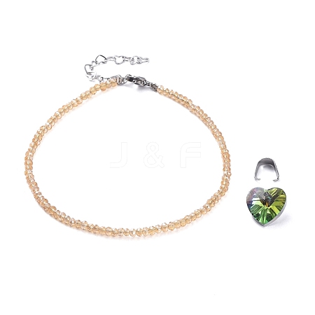 Electroplate Glass Beads Anklets AJEW-AN00279-05-1