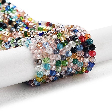 Electroplate Transparent Glass Beads Strands EGLA-A035-T4mm-HA01-1