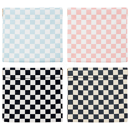 4Pcs 4 Colors PU Imitation Leather Cosmetic Pouches AJEW-AN0007-42-1