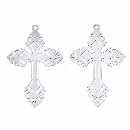 Non-Tarnish 201 Stainless Steel Filigree Pendants X-STAS-S118-033P-1