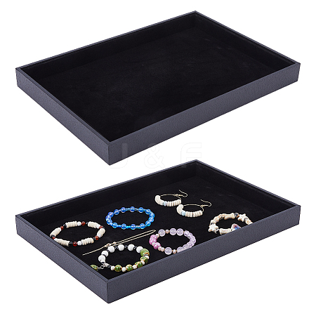 Rectangle MDF Jewelry Trays for Earrings RDIS-WH0011-28-1