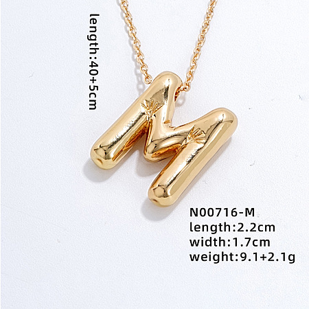 Stainless Steel Party Balloon Letter Pendant Cable Chain Necklaces for Women YF1942-13-1