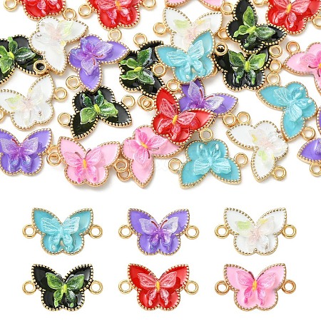 12Pcs 6 Colors Alloy Enamel Connector Charms ENAM-YW0008-53-1