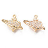 Brass Micro Cubic Clear Zirconia Pendants KK-R116-031-NF-1
