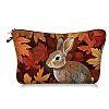 Rabbit Print Polyester Cosmetic Zipper Pouches PW-WGE068E-04-1