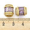 Rack Plating Brass Micro Pave Cubic Zirconia European Beads KK-F089-31G-04-3