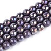 Electroplate Opaque Glass Beads Strands GLAA-T032-P10mm-AB15-1